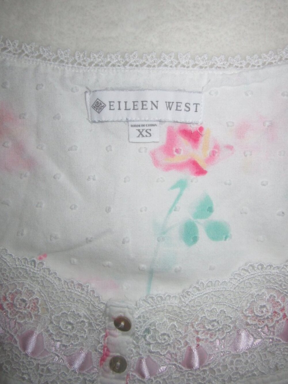 EILEEN WEST Sleeveless Cotton Nightgown Women's XS - Picture 6 of 12